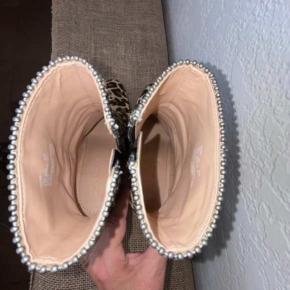 Coach Drea Brown and Black Ankle Booties with Leopard Print Size 6.5 - Picture 14 of 15